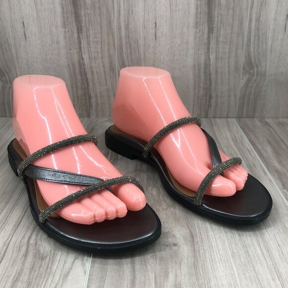 Vionic Sandals Womens 7.5M Gray Citrine Prism Flat Slip On Shoes - Picture 1 of 12